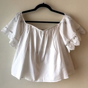 White off-the-shoulder top